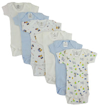 Yellow,White,Print Preemie Boys Short Sleeve 6 Pack