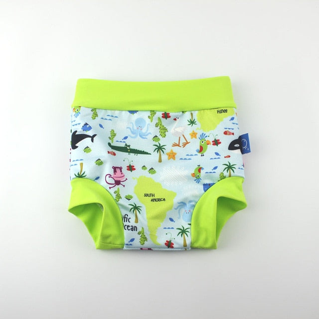 Ocean Fry High Waist Swimming Trunks Printed Swim Diapers