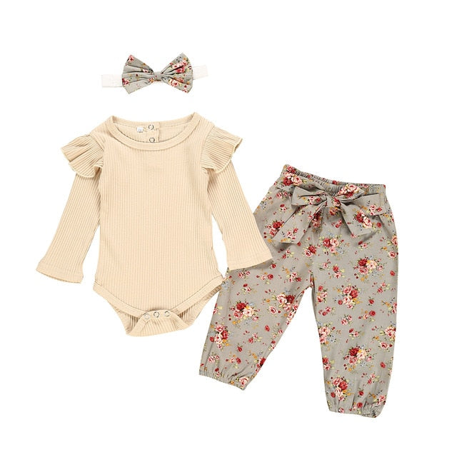 3Pcs Newborn Baby Girl Clothes Set