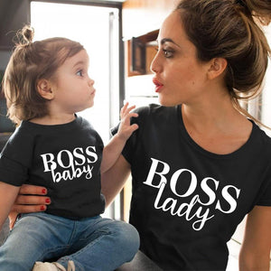 mother and daughter "Bodd lady / Boss Baby" t shirts