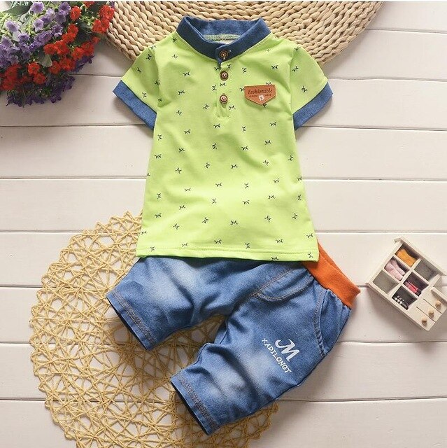 Summer Clothing 2pcs  Set Girls T-shirt + Overalls