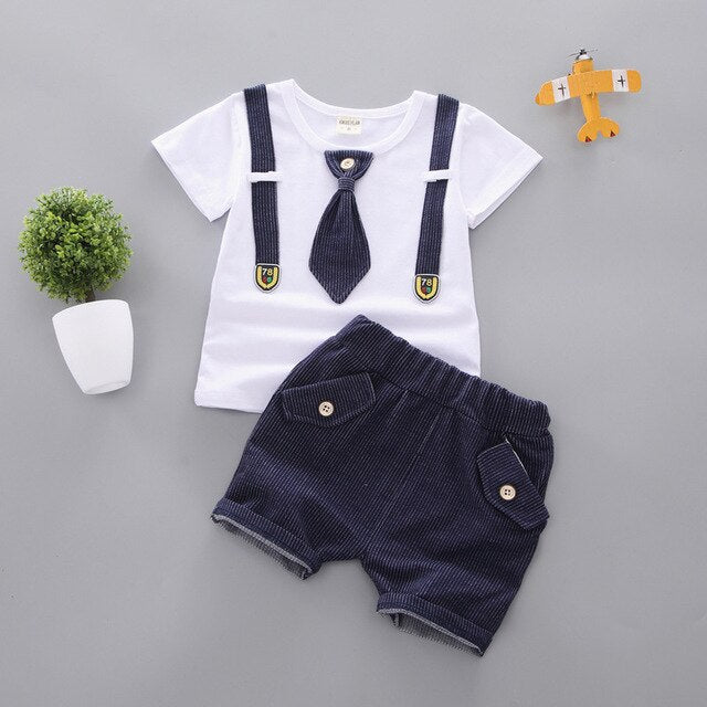 Summer Clothing 2pcs  Set Girls T-shirt + Overalls