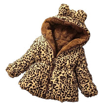 Children Girl's Hooded Leopard Warm Jacket 1-6 years