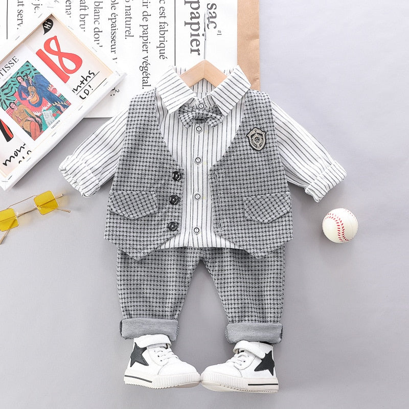 Boys Gentleman suit Casual Clothes Vest Top pants