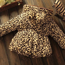 Children Girl's Hooded Leopard Warm Jacket 1-6 years