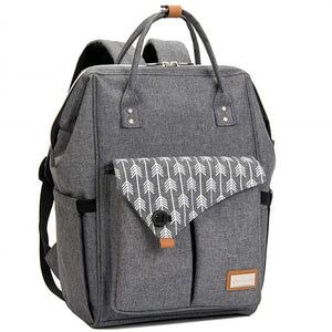 Grey Lekebaby Large Diaper Backpack