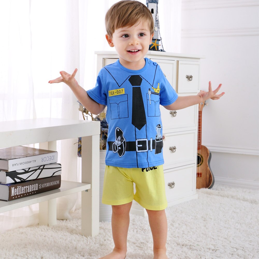 Children Cartoon Summer Boys Clothing Set for boys and girls