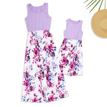 Mommy and me Matching Outfit - Purple Floral Long Dress