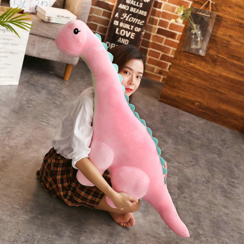 Colorful Plush Stuffed Toy Brontosaurus Dinosaur