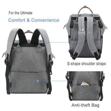 Grey Lekebaby Large Diaper Backpack