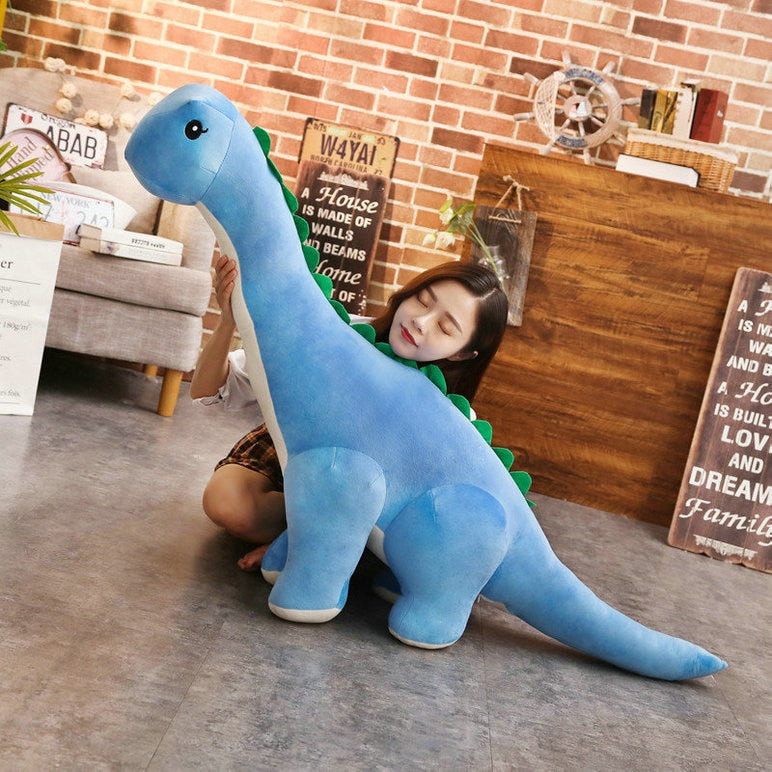 Colorful Plush Stuffed Toy Brontosaurus Dinosaur