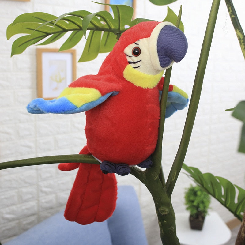 Talking Parrot Plush Toy with Waving Wings