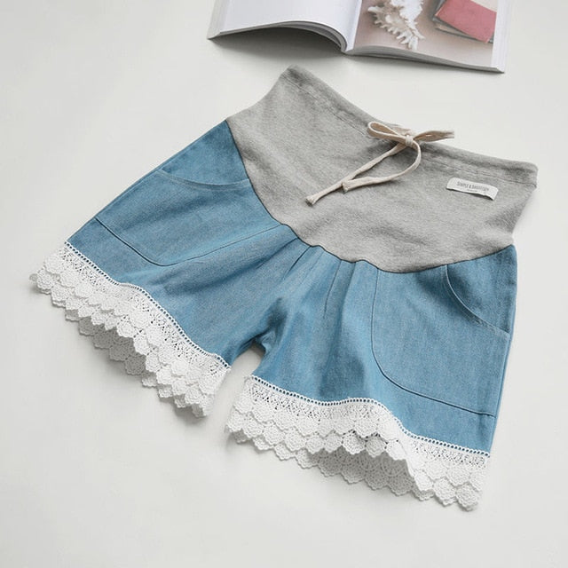 Maternity Denim Wide leg Summer Shorts