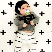 Baby Boy Fashion Cotton Long-sleeved Letter T-shirt + Pants 