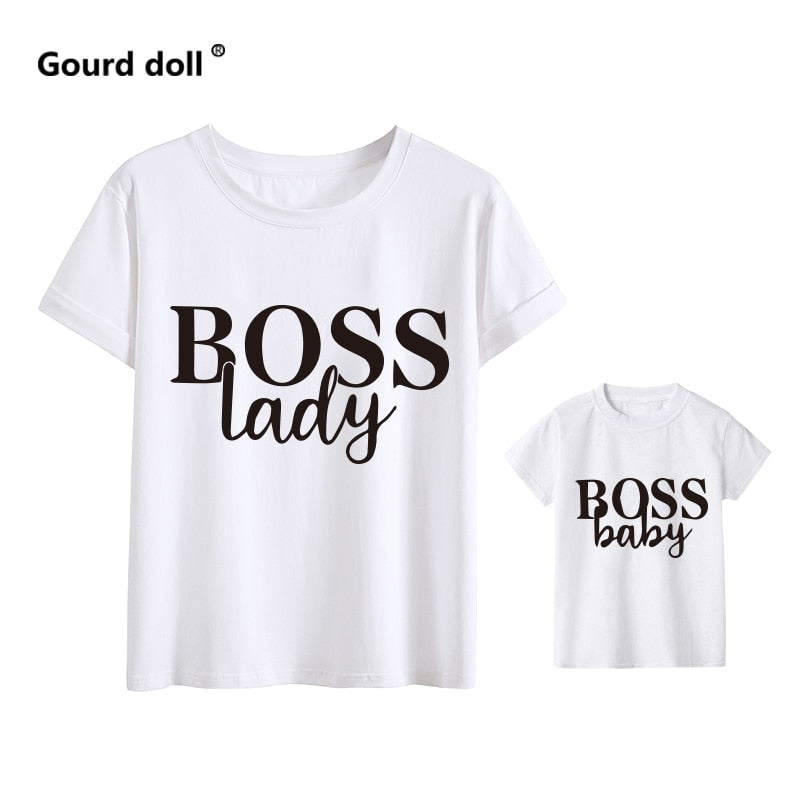 mother and daughter "Bodd lady / Boss Baby" t shirts