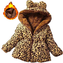 Children Girl's Hooded Leopard Warm Jacket 1-6 years