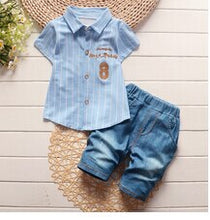 Summer  clothing sets with denim pants 1-4T