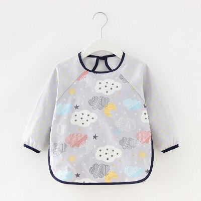 Long Sleeve Cotton Waterproof Baby Bibs / Drawing Apron