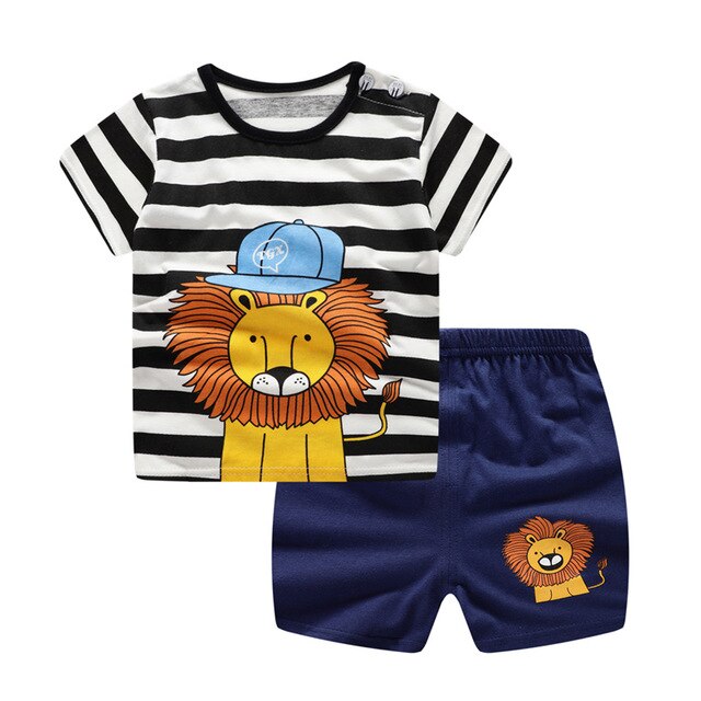 Children Cartoon Summer Boys Clothing Set for boys and girls