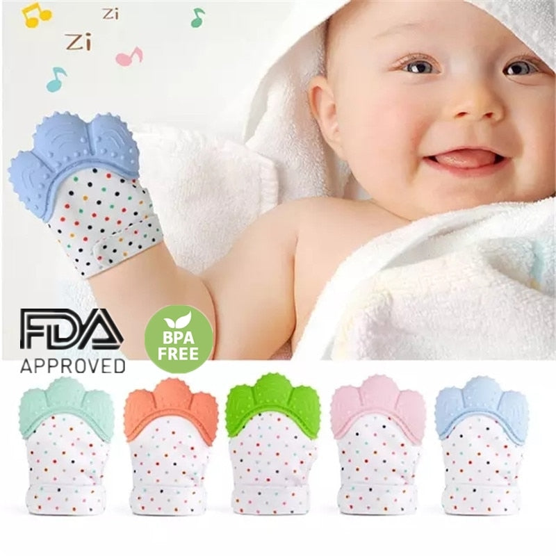 Baby Silicone Mitts Teething Mitten Glove - Baby Dental Care