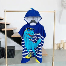 Kids Microfiber Poncho Hooded Bathrobe - Boys Girls Beach Swim Towels