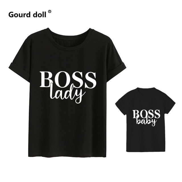 mother and daughter "Bodd lady / Boss Baby" t shirts