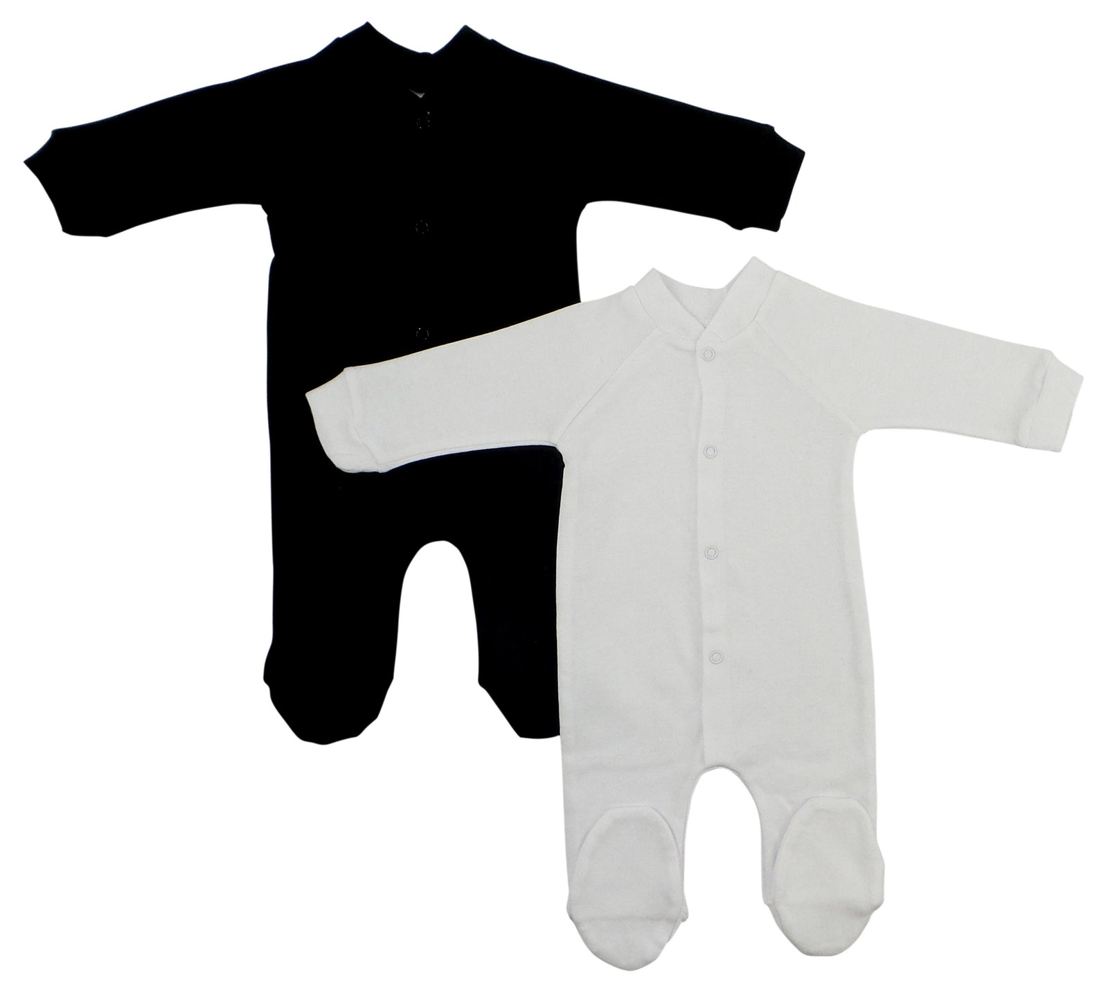 Black And White Interlock Closed-toe Sleep & Play (pack Of 2)