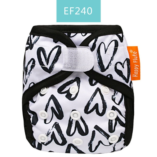 Happy Flute Newborn Tiny Diaper Cover Washable Baby Cover Cartoon Animal Adjustable Nappy Reusable Cloth Diapers Available