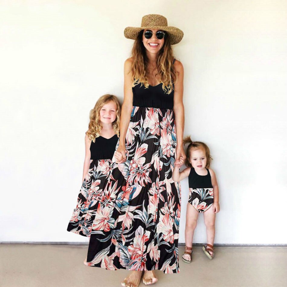 Mommy And Me Matching Outfit -  Long Floral Dress