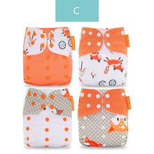 Happy flute 4pcs/set Washable Reuseable Eco-friendly Cloth Diaper 0-2year 3-15kg baby