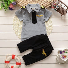 Pilot clothes Cute Suit Casual tshirt + shorts for boys