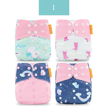 Happy flute 4pcs/set Washable Reuseable Eco-friendly Cloth Diaper 0-2year 3-15kg baby