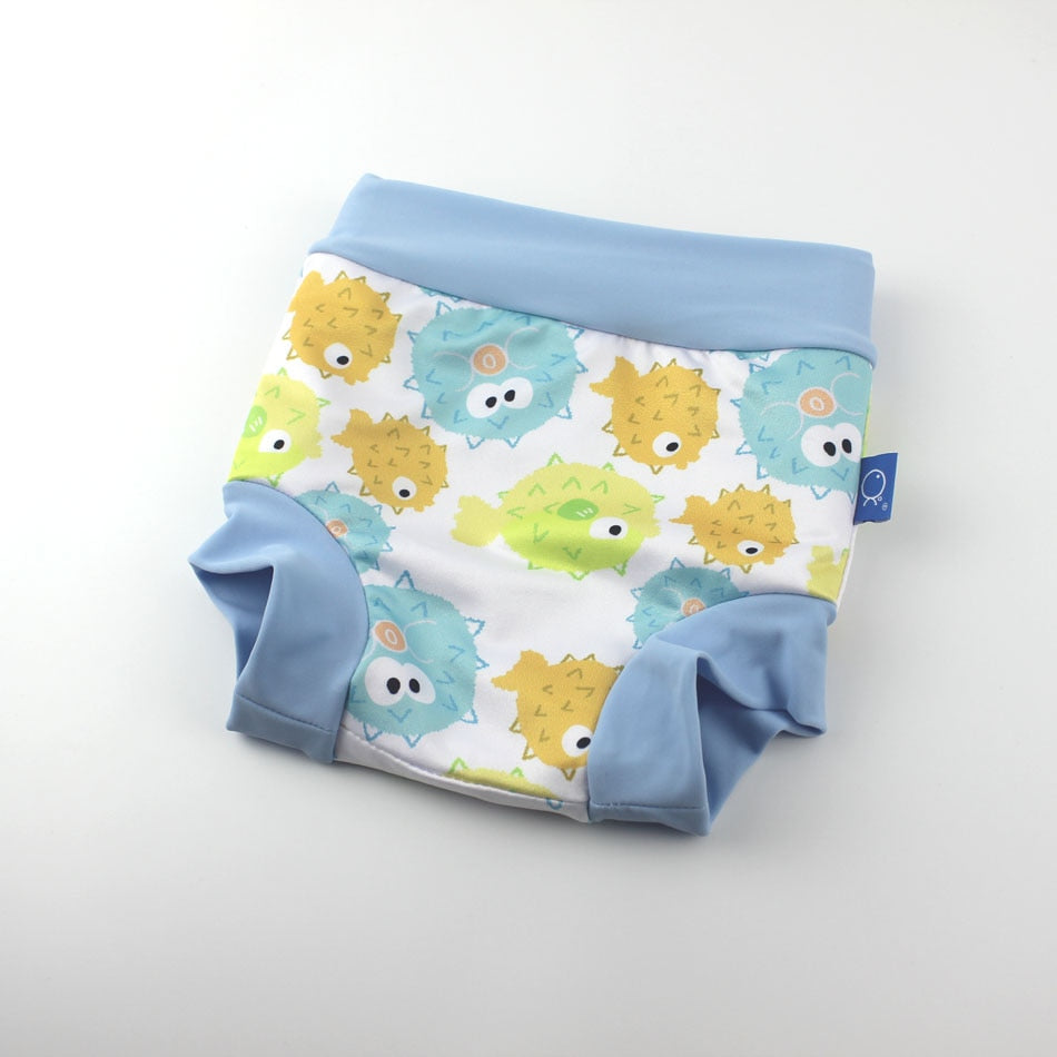 Ocean Fry High Waist Swimming Trunks Printed Swim Diapers