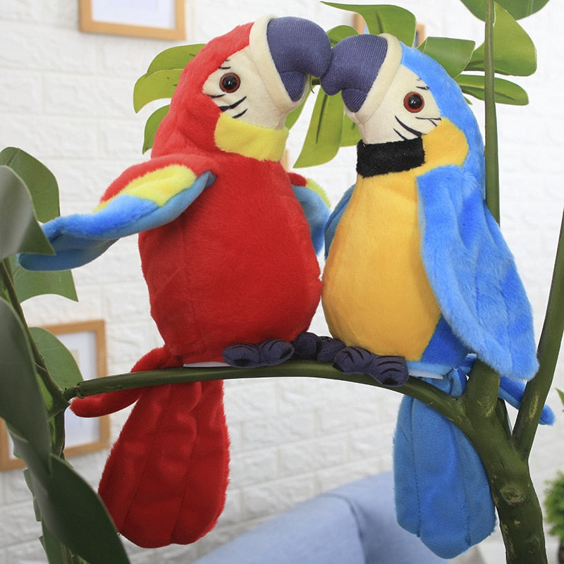 Talking Parrot Plush Toy with Waving Wings