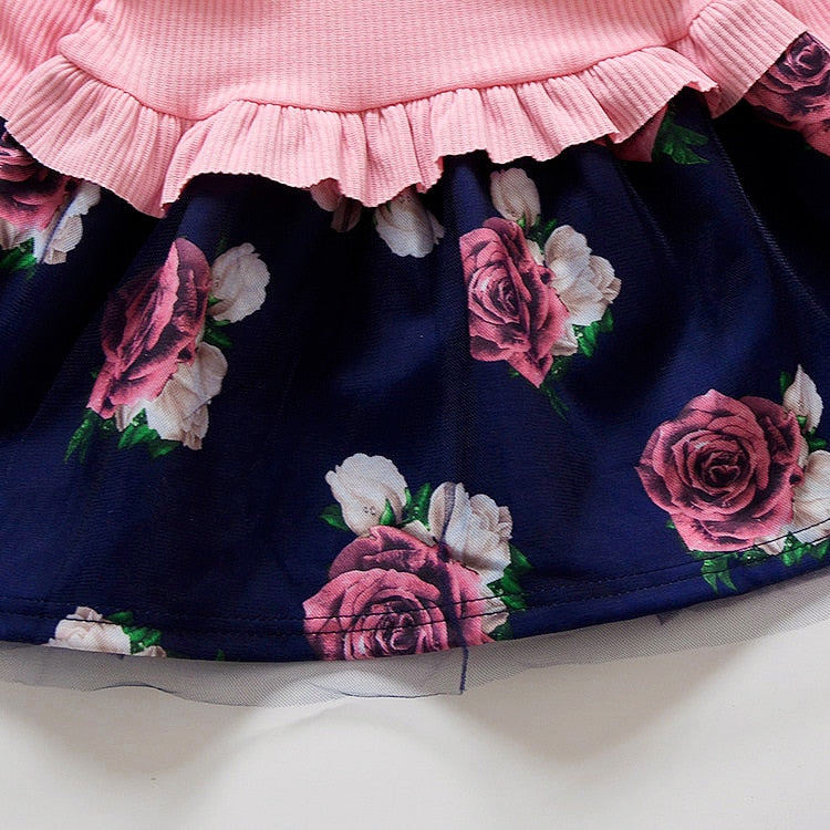 Toddler Girl Floral Dress with Bow