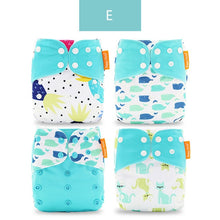 Happy flute 4pcs/set Washable Reuseable Eco-friendly Cloth Diaper 0-2year 3-15kg baby