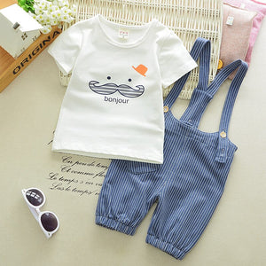 Summer Clothing 2pcs  Set Girls T-shirt + Overalls