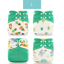 Happy flute 4pcs/set Washable Reuseable Eco-friendly Cloth Diaper 0-2year 3-15kg baby