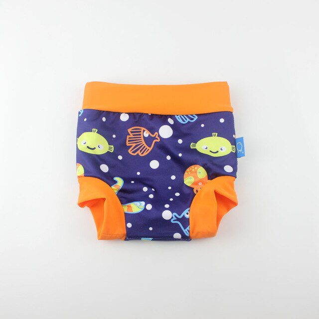 Ocean Fry High Waist Swimming Trunks Printed Swim Diapers