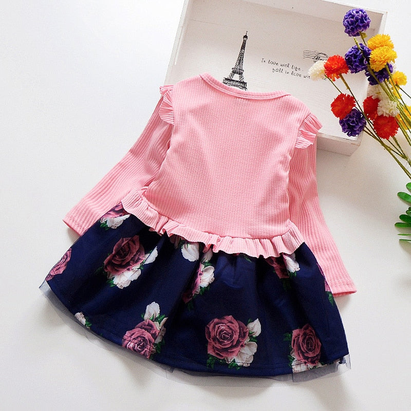 Toddler Girl Floral Dress with Bow