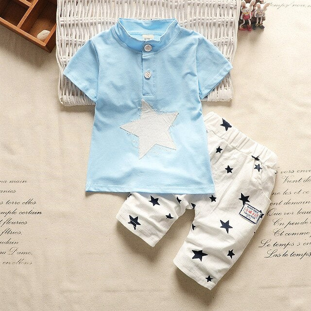 Summer Clothing 2pcs  Set Girls T-shirt + Overalls