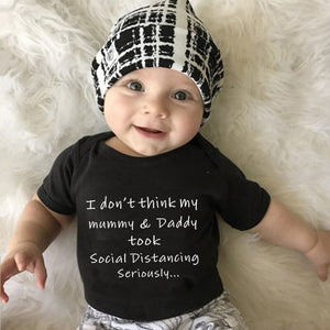 Social Distancing Baby Announcement Onesie