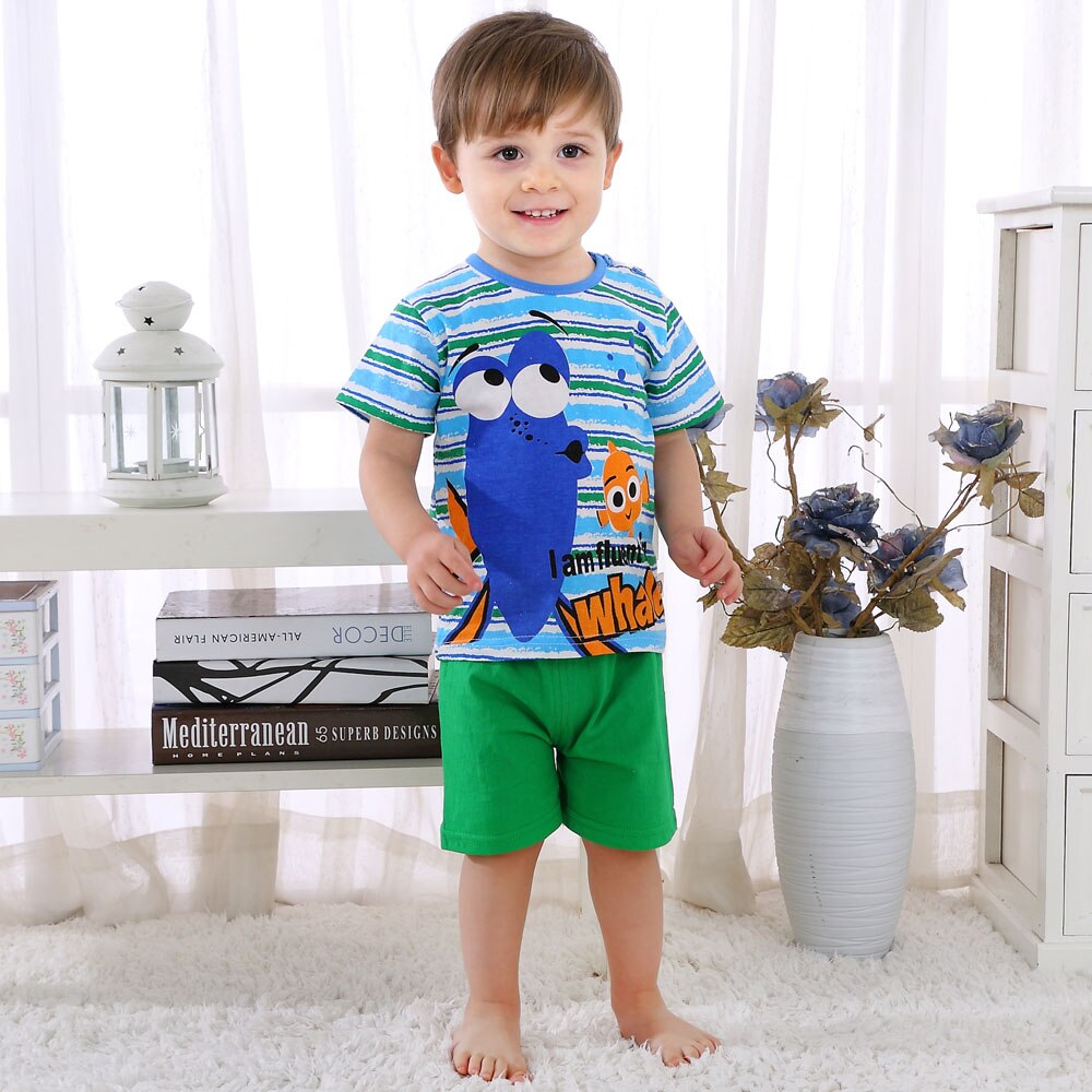 Children Cartoon Summer Boys Clothing Set for boys and girls