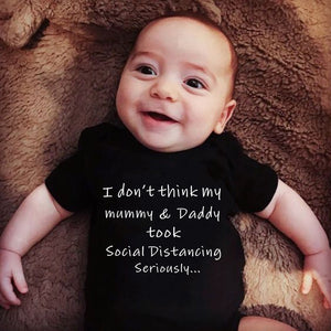 Social Distancing Baby Announcement Onesie