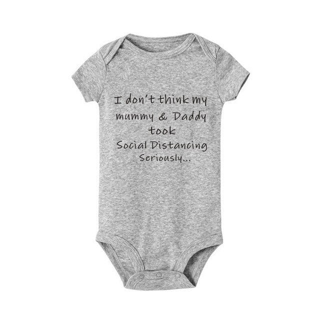 Social Distancing Baby Announcement Onesie