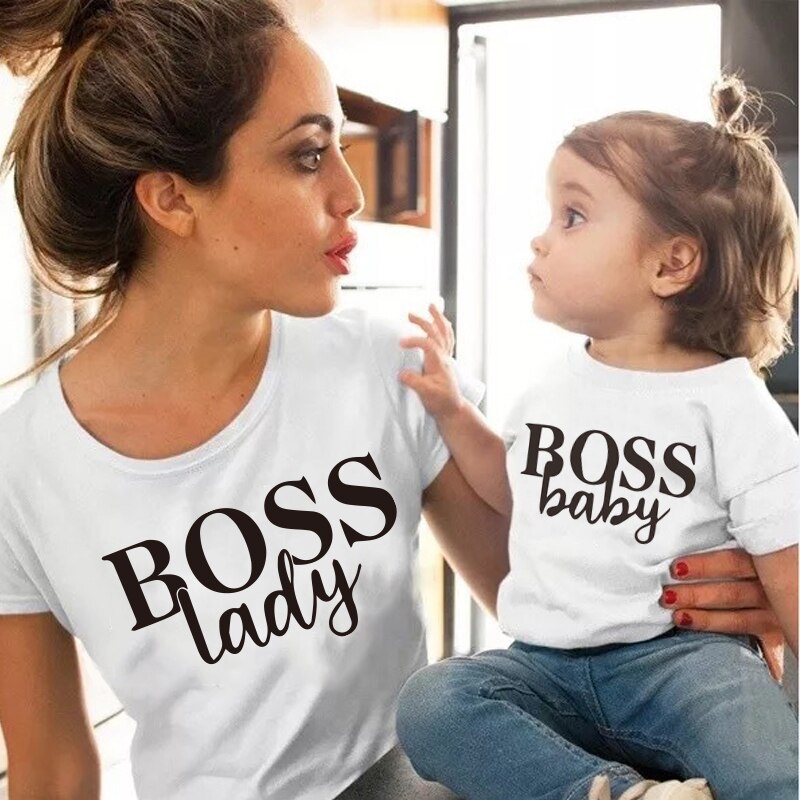 mother and daughter "Bodd lady / Boss Baby" t shirts