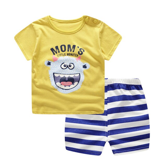 Children Cartoon Summer Boys Clothing Set for boys and girls