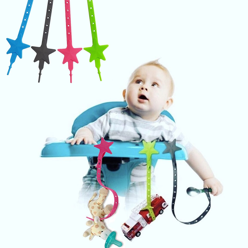 Baby Star Pacifier Chain Strap for Strollee, Toy Holder for Infant Toddler Baby Accessories