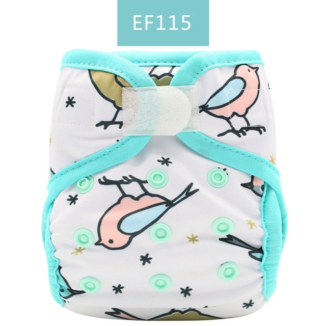 Happy Flute Newborn Tiny Diaper Cover Washable Baby Cover Cartoon Animal Adjustable Nappy Reusable Cloth Diapers Available