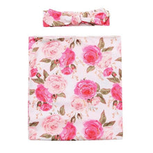 Newborn Receiving Baby Girl Swaddle Blanket Floral Set